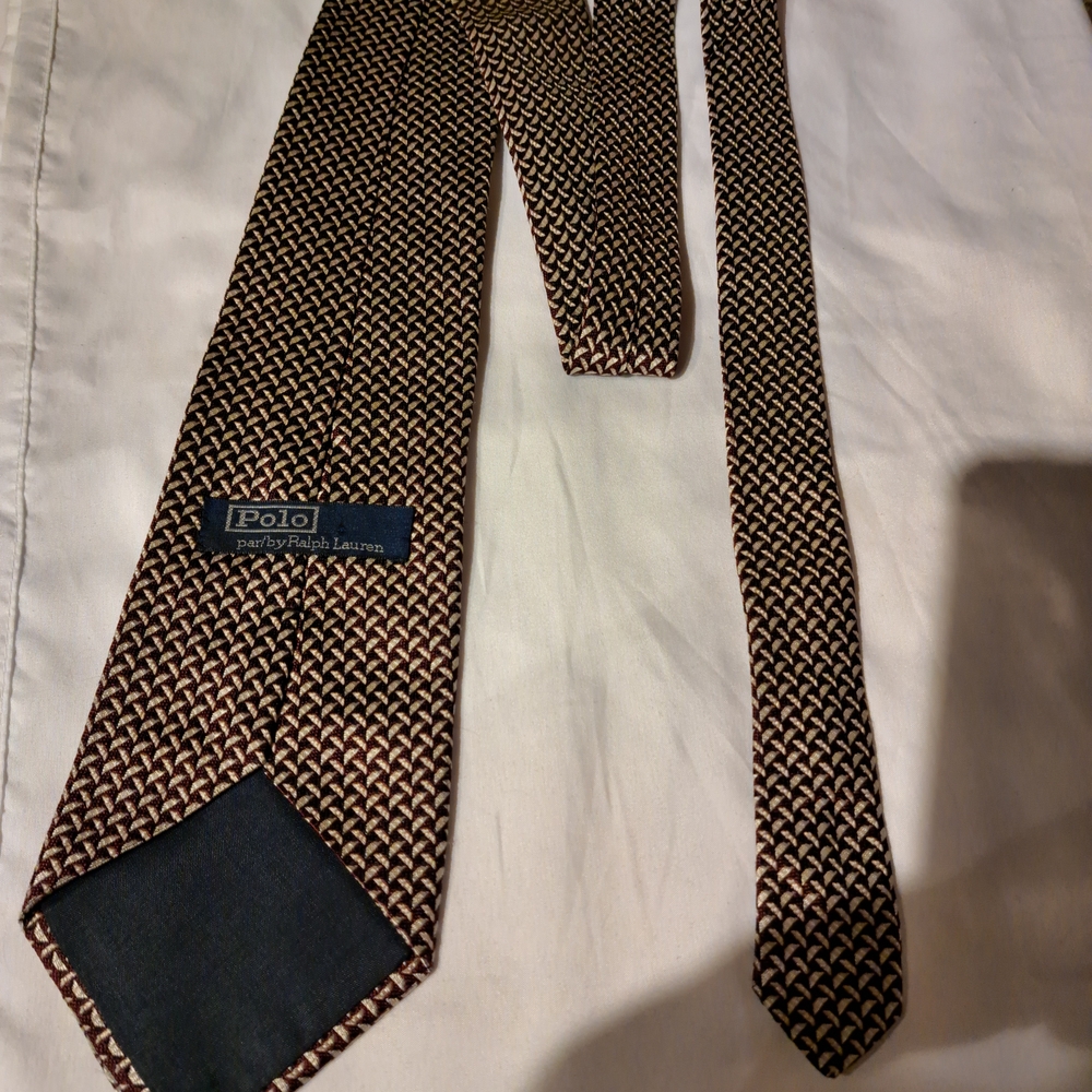 Polo by Ralph Lauren Brown Patterned Men's Tie